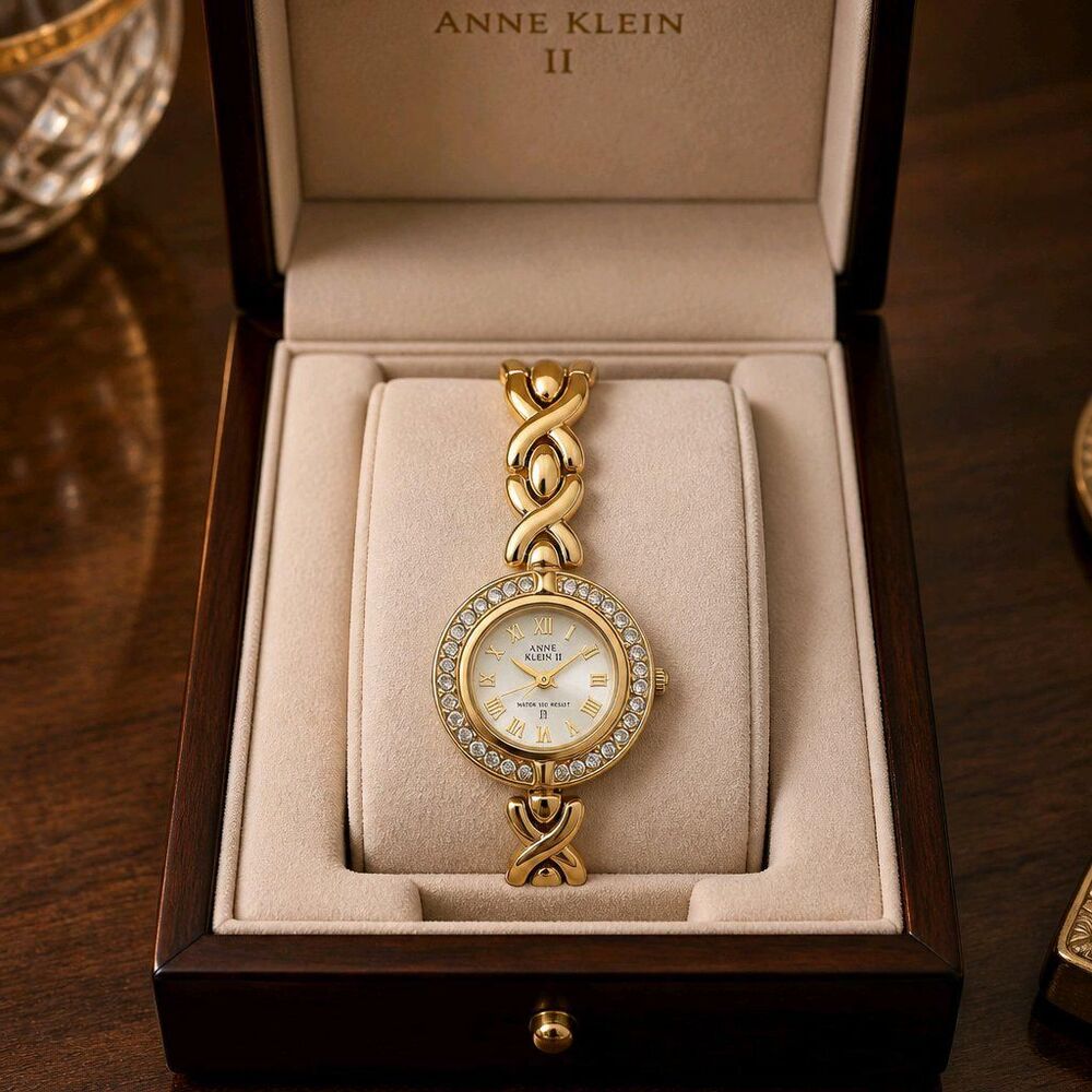 Anne Klein Il Gold Plated Stainless Steel Ladies Quartz Watch **Not Working